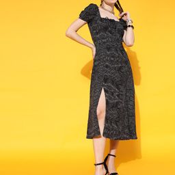 STREET 9 Women Stunning Black Abstract Dress-image-31