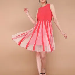 LULU & SKY Round Neck Cut Out Fit & Flare Dress-picture-47