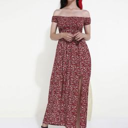 LULU & SKY Floral Printed Off-Shoulder Maxi Dress-picture-41