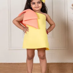 Li'l Angels Scuba One Shoulder Bow A-Line Dress-picture-20