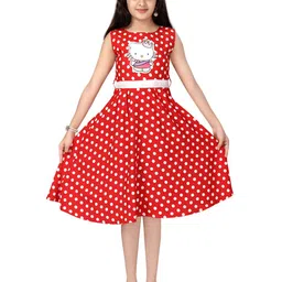 Aarika Red Printed Fit & Flare Dress-image-37
