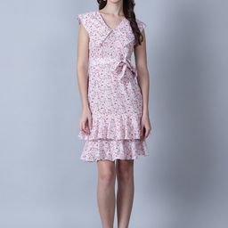 MARC LOUIS Floral Printed Cotton Fit And Flare Dress-image-32