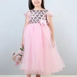 Toy Balloon kids Girls Embellished Net Fit & Flare Maxi Dress-picture-32