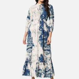 ALL WAYS YOU Abstract Printed Fit & Flare Maxi Dress-21