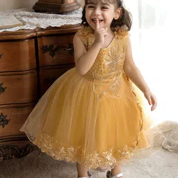 StyleCast Yellow Floral Fit & Flare Maxi Balloon Dress-picture-54