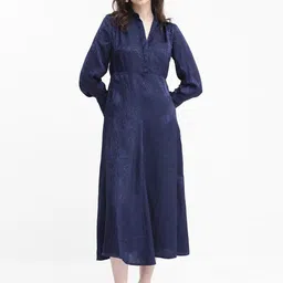 RAREISM Shirt Collar Fit & Flare Midi Dress-image-12