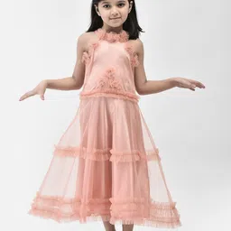 Eavan Self Design Fit & Flare Midi Dress-image-5