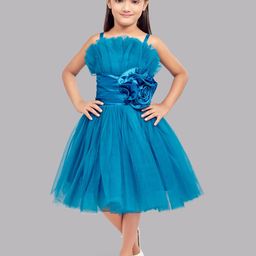 Pink Chick Ruffled Details Net Corsage Midi Dress-picture-9