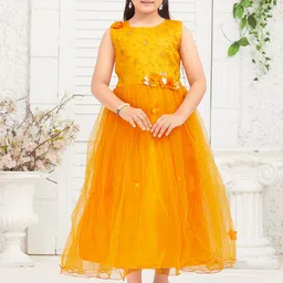 Aarika Girls Embellished Round Neck Sleeveless Net Maxi Dress-image-9