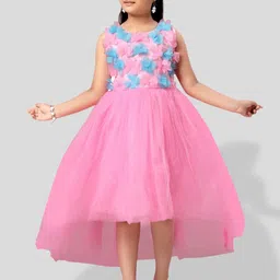 BAESD Girls Self Design Fit & Flare Midi Dress-image-42