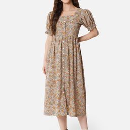 ALL WAYS YOU Floral Print Fit & Flare Midi Dress-image-84