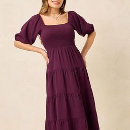 Styli Square Neck Puff Sleeves A-Line Dress-picture-50