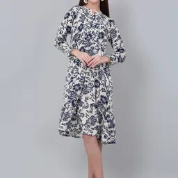 Cantabil Floral Print A-line Midi Dress-picture-22