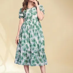 BAESD Floral Print Fit & Flare Midi Dress-picture-30