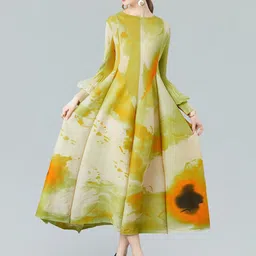 JC Collection Abstract Printed A-Line Midi Dress-image-34