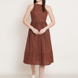 FABRIC FITOOR Geometric Printed Cotton A-Line Dress-image-38