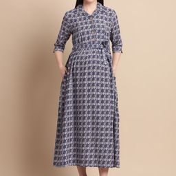 Feel Clath Print Maternity Fit & Flare Midi Dress-image-57