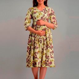 misbis Floral Print Maternity Fit & Flare Midi Dress-image-25