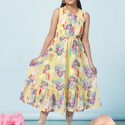 FASHION DREAM Floral Print Georgette Fit & Flare Midi Dress-image-54