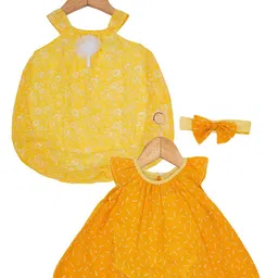 Creative Kids Infant Girls Pack Of 2 Floral Print Round Neck A-Line Midi Dress-image-95