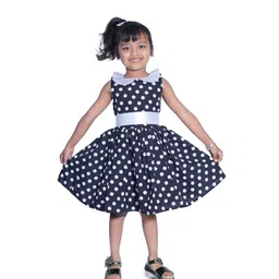 BAESD Girls Polka Dots Printed Sleeveless Flared Fit & Flare Mini Dress-0