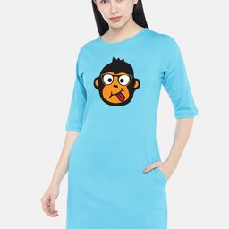 STATUS MANTRA Graphic Printed Cotton T-shirt Dress-image-99