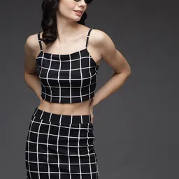 BAESD Checked Crop Top & Skirt-image-88