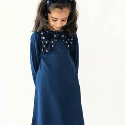 A Little Fable Girls Round Neck Opaque Floral A-Line Dress-image-79