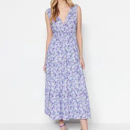 Trendyol Floral Print A-Line Midi Dress-image-41