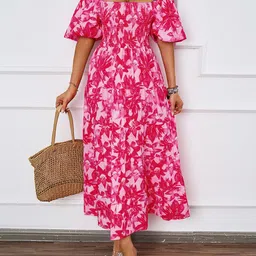 JC Mode Floral Printed Off-Shoulder Maxi Dress-picture-35