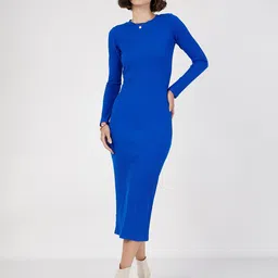 SASSAFRAS Rib Bodycon Midi Dress-image-73