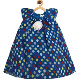 Creative Kids Blue Floral Layered A-Line Dress-image-77