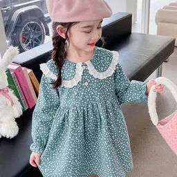 StyleCast Girls Polka Dots Printed Ruffled A-Line Fit & Flare Dress-50