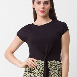 Globus Green & Black Animal Printed Sheath Dress-image-25