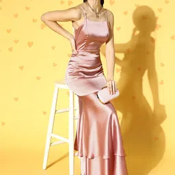 Berrylush Women Pretty Pink Solid Tiered Dress-image-14