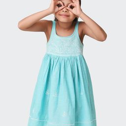 Fabindia Girls Floral Embroidered A-Line Cotton Dress-image-23