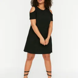 Trendyol Cold-Shoulder Sleeves Above Knee A-Line Dress-picture-19