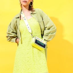 Tokyo Talkies Women Green Self-Design Dress-image-43