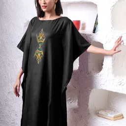 LetsDressUp Parody Conversational Printed Kimono Sleeves Kaftan Midi Dress-image-69