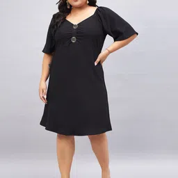 Orchid Blues Plus Size Sweetheart Neck Flared Sleeve A-Line Dress-39