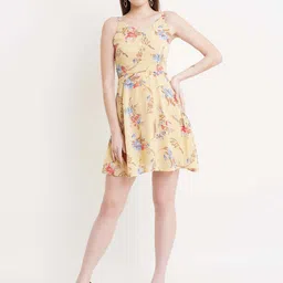 DODO & MOA Yellow & Red Floral Sheath Dress-image-37