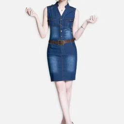 JC Collection Navy Blue Sheath Dress-10