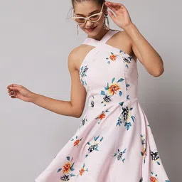 emeros Pink Floral Crepe Dress-picture-15