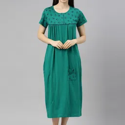 Kryptic Women Printed Pure Cotton Nightdress-image-31
