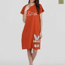 Duchess Pack Of 2 Printed Knee Length T-shirt Nightdress-picture-44