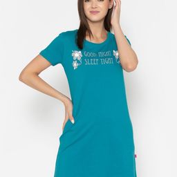 Vami Blue Printed Nightdress-image-7