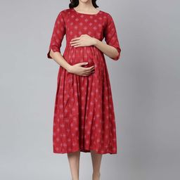 GOLDSTROMS Printed Maternity Fit & Flare Dress-image-30