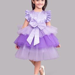 Pink Chick Girls Layered Satin Dress-image-26