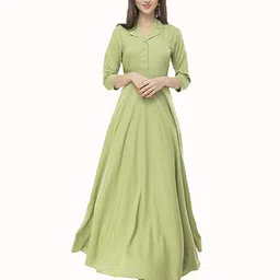 Rudraaksha Creations Spread Collar Crepe Maxi Dress-picture-40