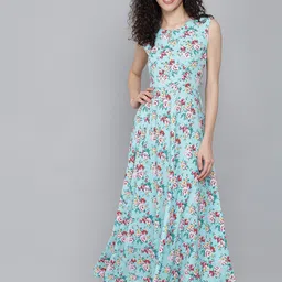 Rudraaksha Creations Floral Printed Crepe Maxi Dress-image-21